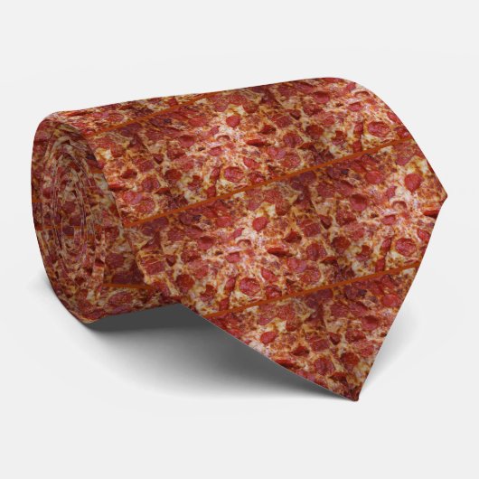 Pepperoni Pizza Necktie Stropdas (Opgerold)