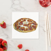 "Pepperoni Pizza" ontwerp papieren servetten (Insitu)