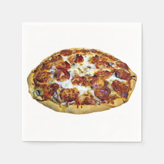 "Pepperoni Pizza" ontwerp papieren servetten (Voorkant)
