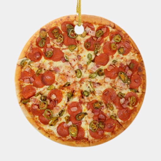 Pepperoni Pizza Ornament Junk Food (Achterkant)