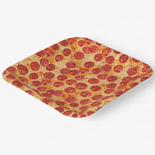 Pepperoni Pizza Papieren Bordje (Gebogen)