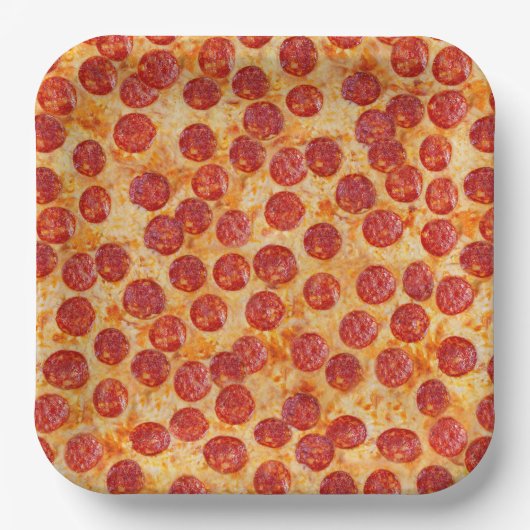 Pepperoni Pizza Papieren Bordje (Voorkant)