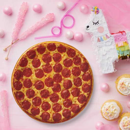 Pepperoni Pizza  Papieren Bordje (Feest)