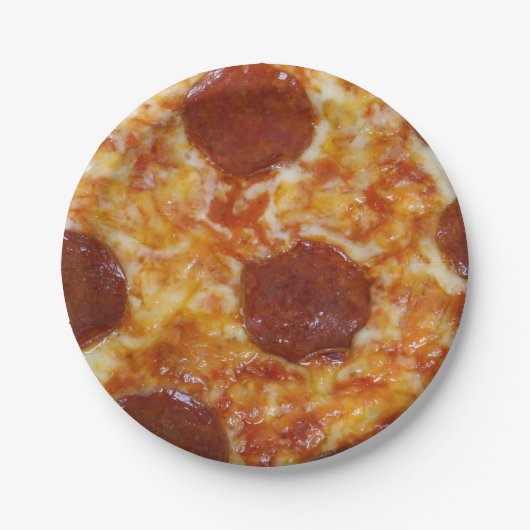 Pepperoni Pizza Papieren Bordje (Voorkant)