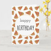 Pepperoni Pizza Party Birthday Card Kaart (Gele Bloem)
