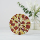 Pepperoni Pizza Party Birthday Kaart (Staand voorkant)