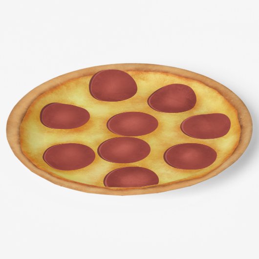 Pepperoni Pizza Party Papieren Bordje (Gekanteld)