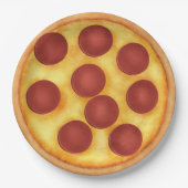 Pepperoni Pizza Party Papieren Bordje (Voorkant)
