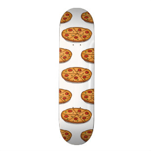 Pepperoni pizza patroon; Italiaans eten Skateboard