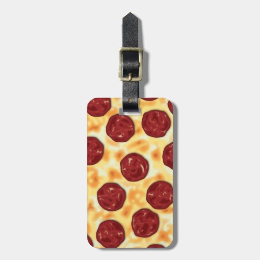 Pepperoni Pizza Pattern Bagagelabel (Voorkant verticaal)