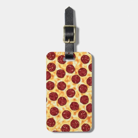 Pepperoni Pizza Pattern Bagagelabel (Voorkant verticaal)