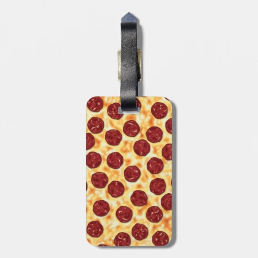 Pepperoni Pizza Pattern Bagagelabel (Achterkant verticaal)