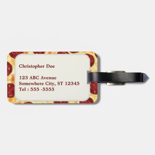 Pepperoni Pizza Pattern Bagagelabel (Achterkant horizontaal)