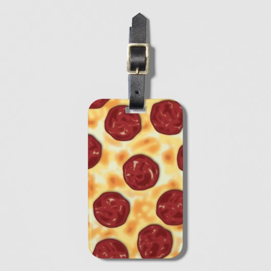 Pepperoni Pizza Pattern Bagagelabel (Voorkant (verticaal))