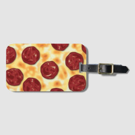 Pepperoni Pizza Pattern Bagagelabel
