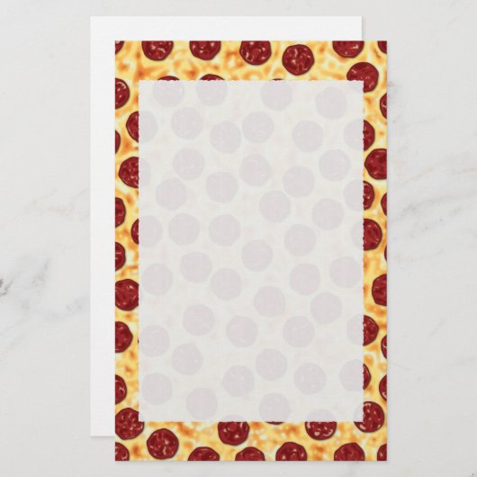 Pepperoni Pizza Pattern Briefpapier (Voorkant / Achterkant)