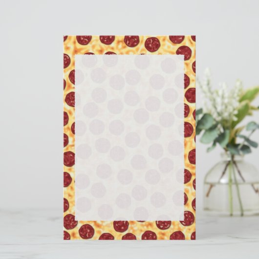 Pepperoni Pizza Pattern Briefpapier (Staand voorkant)
