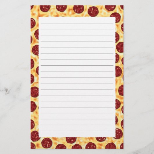 Pepperoni Pizza Pattern Briefpapier (Voorkant)