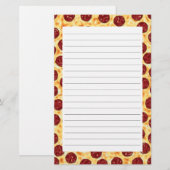 Pepperoni Pizza Pattern Briefpapier (Voorkant / Achterkant)