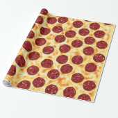 Pepperoni Pizza Pattern Cadeaupapier (Uitgerold)