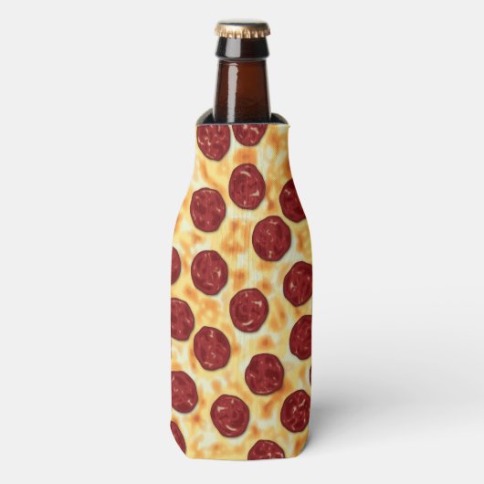 Pepperoni Pizza Pattern Flesjeskoeler (Fles Voorkant)