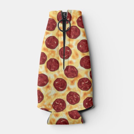 Pepperoni Pizza Pattern Flesjeskoeler (Achterkant)