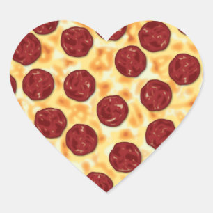Pepperoni Pizza Pattern Hart Sticker