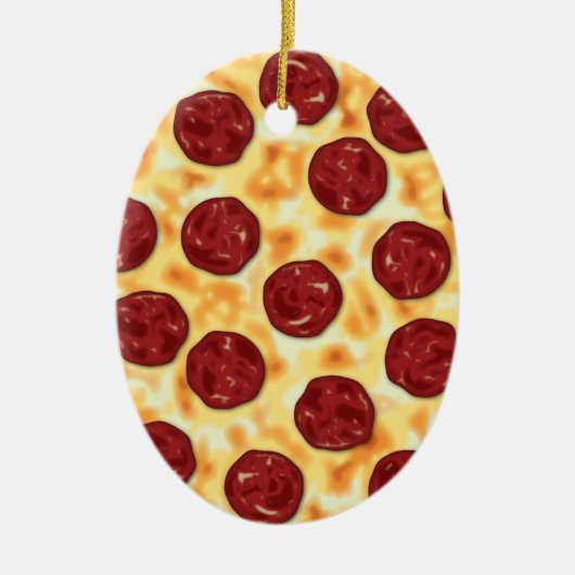 Pepperoni Pizza Pattern Keramisch Ornament (Voorkant)