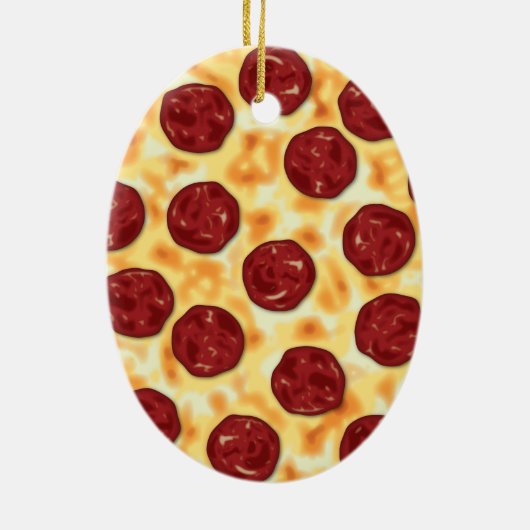 Pepperoni Pizza Pattern Keramisch Ornament (Achterkant)