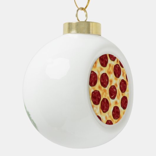Pepperoni Pizza Pattern Keramische Bal Ornament (Links)