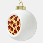 Pepperoni Pizza Pattern Keramische Bal Ornament (Rechts)