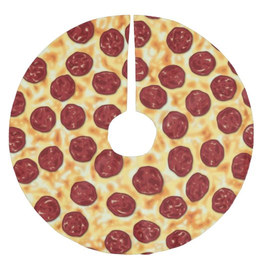 Pepperoni Pizza Pattern Kerstboom Rok (Voorkant)