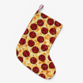 Pepperoni Pizza Pattern Kleine Kerstsok (Voorkant (Hangend))