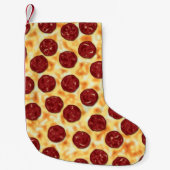 Pepperoni Pizza Pattern Kleine Kerstsok (Voorkant)