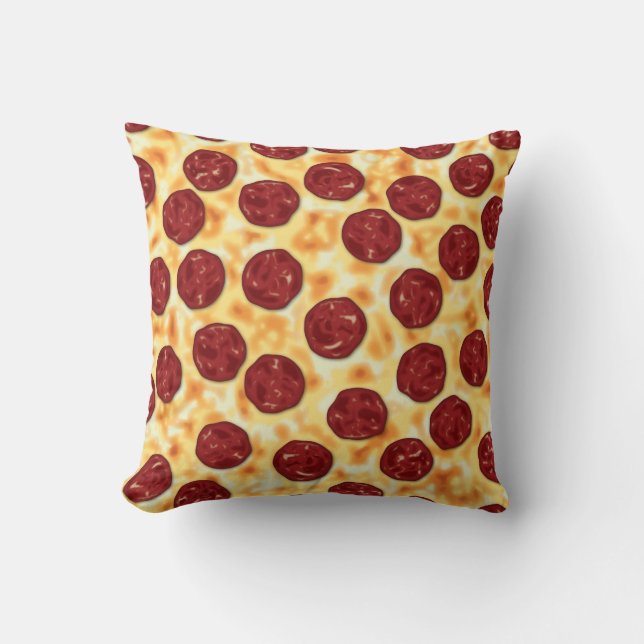 Pepperoni Pizza Pattern Kussen (Voorkant)