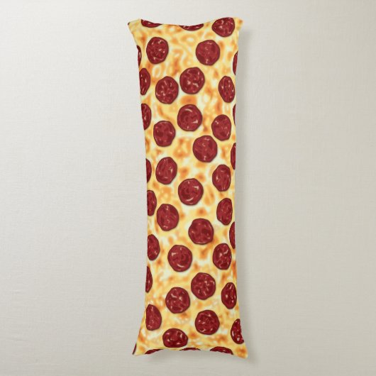 Pepperoni Pizza Pattern Lichaamskussen (Voorkant Verticaal)