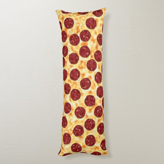 Pepperoni Pizza Pattern Lichaamskussen (Achterkant (Verticaal))