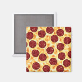 Pepperoni Pizza Pattern Magneet (Voorkant / Achterkant)