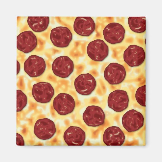 Pepperoni Pizza Pattern Magneet (Voorkant)