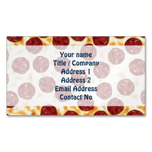 Pepperoni Pizza Pattern Magnetisch Visitekaartje