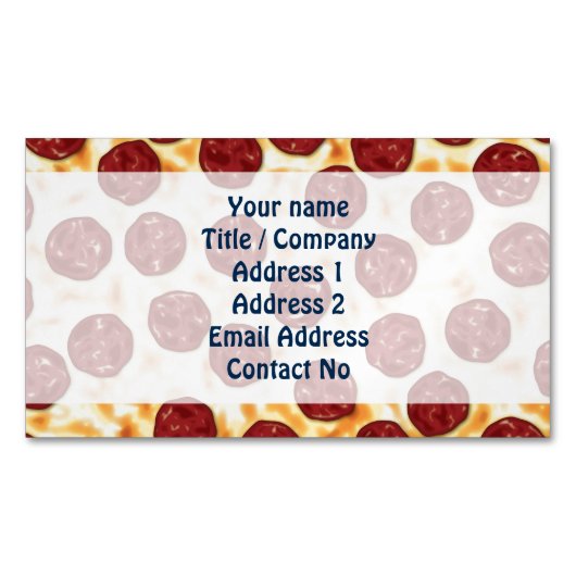 Pepperoni Pizza Pattern Magnetisch Visitekaartje (Voorkant)