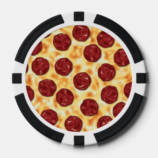Pepperoni Pizza Pattern Pokerchips (Voorkant)