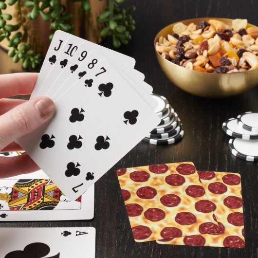 Pepperoni Pizza Pattern Pokerkaarten (Insitu)