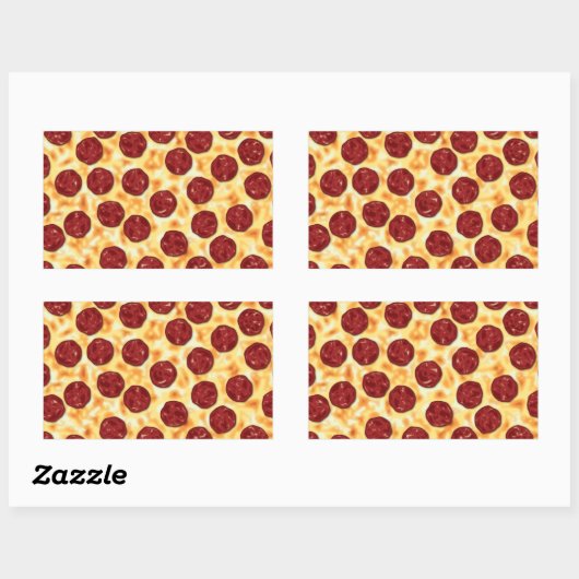 Pepperoni Pizza Pattern Rechthoekige Sticker (Vel)