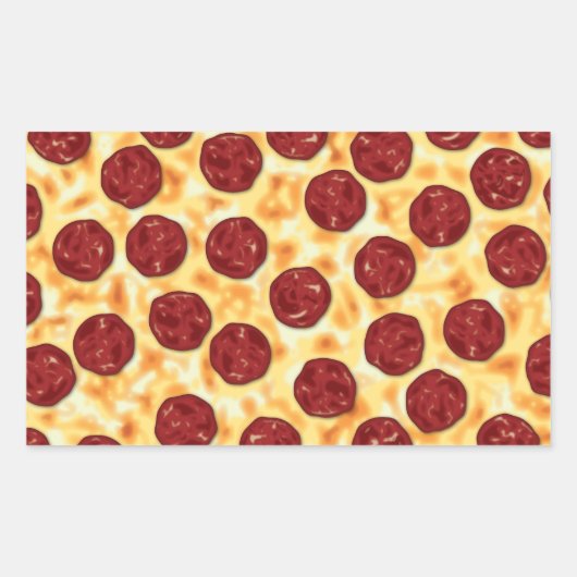 Pepperoni Pizza Pattern Rechthoekige Sticker (Voorkant)