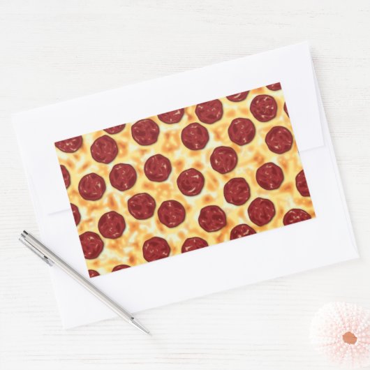 Pepperoni Pizza Pattern Rechthoekige Sticker (Envelop)