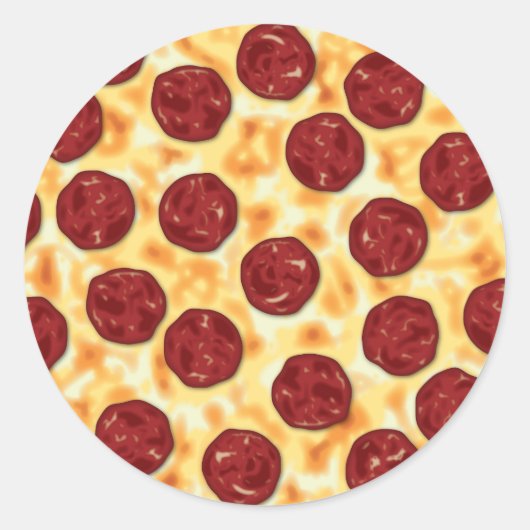 Pepperoni Pizza Pattern Ronde Sticker (Voorkant)