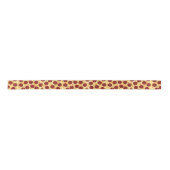 Pepperoni Pizza Pattern Satijnen Lint (Voorkant)