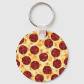 Pepperoni Pizza Pattern Sleutelhanger (Voorkant)