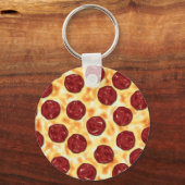 Pepperoni Pizza Pattern Sleutelhanger (Voorkant)
